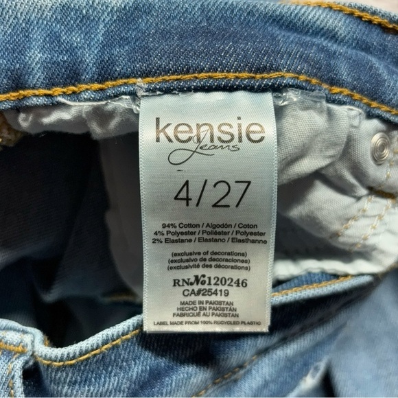 Kensie Jeans Womens 4 Vintage Luxe The Slim Regular Distressed Holes Raw Fringe - Picture 3 of 4